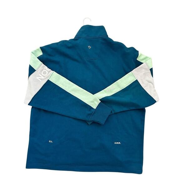 DRAKE X NIKE Nocta tech fleece 1/2 Zip Pullover size Medium Color: Teal - Picture 4 of 13